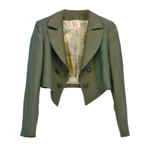 HIGH QUALITY BOLERO JACKET IN HUNTING GREEN BY T.BA MADRID - Picture 1 of 2